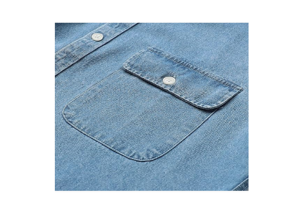 Dubinik Men' Short Sleeve Button Down Shirts Denim Short Sleeve Shirt Men, Small