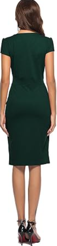 CEASIKERY Women Business Retro Cocktail Pencil Wear Work Office Casual Dress 2XL