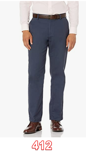 Essentials Mens Classic-Fit Wrinkle-Resistant Flat-Front Chino Pant, Navy 38x32