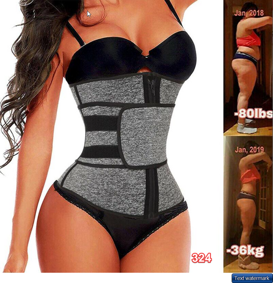 Women Workout Waist Trainer Tummy Slimming Sheath Trimmer Belt Latex Shapewear X