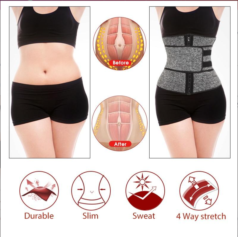 Women Workout Waist Trainer Tummy Slimming Sheath Trimmer Belt Latex Shapewear X
