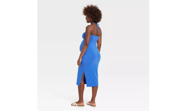 Cut Out Maternity Bodycon Dress - Isabel Maternity by Ingrid & Isabel, Blue, S