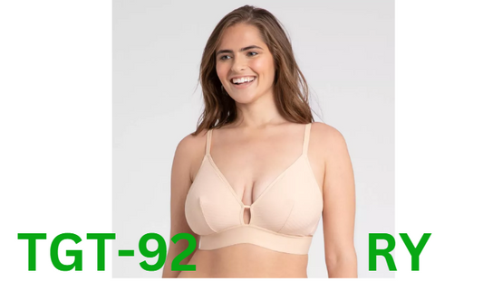 All.You. LIVELY Women's Busty Stripe Mesh Bralette, Toasted Almond, 2