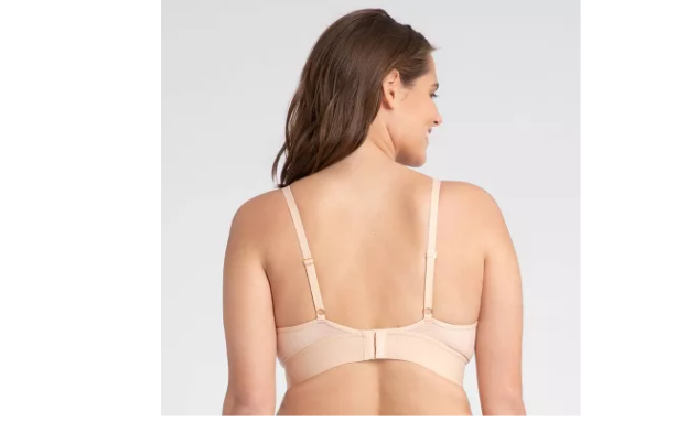 All.You. LIVELY Women's Busty Stripe Mesh Bralette, Toasted Almond, 2
