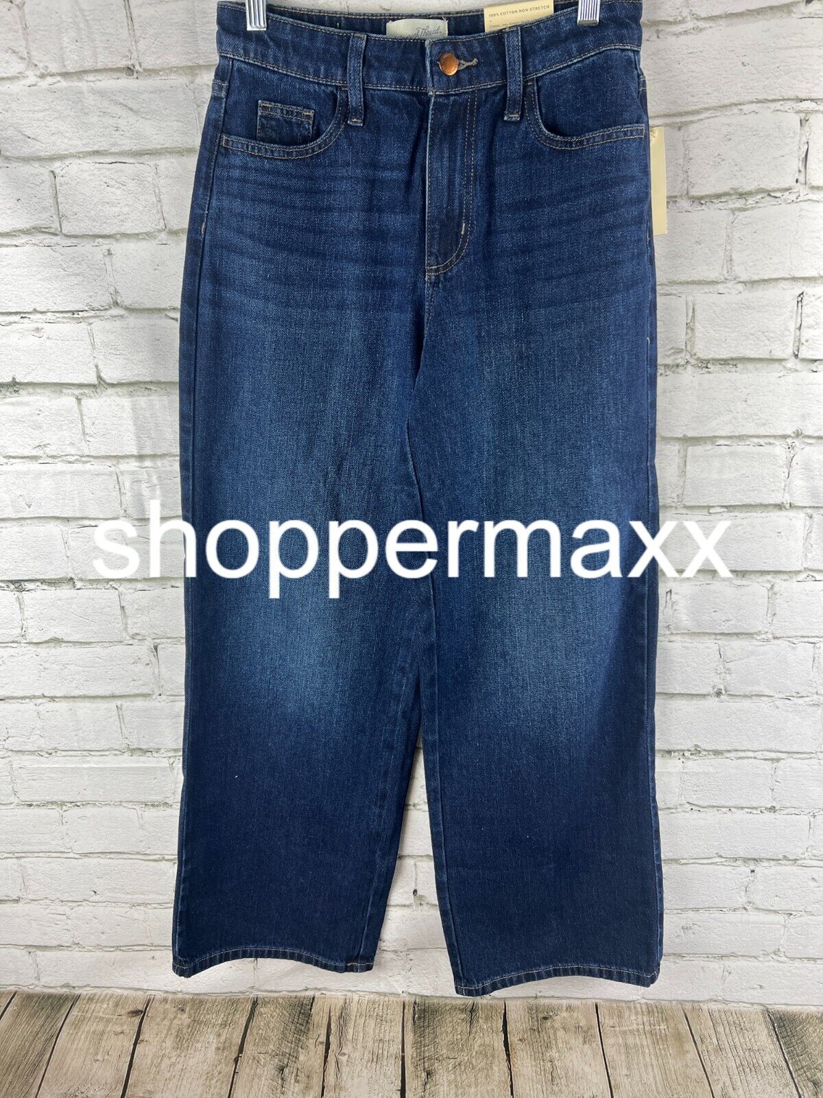 WOMEN'S HIGH-RISE WIDE LEG JEANS - UNIVERSAL THREAD, DARK WASH, 2 SHORT