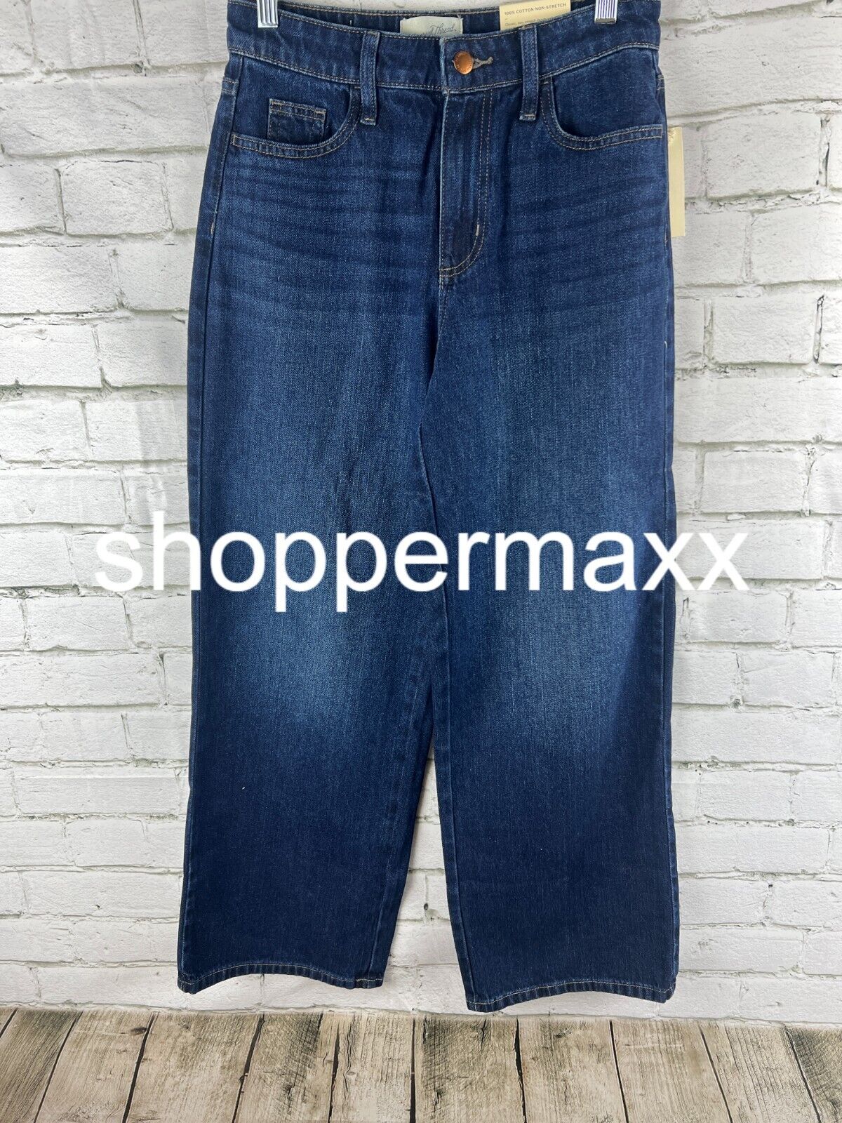 WOMEN'S HIGH-RISE WIDE LEG JEANS - UNIVERSAL THREAD, DARK WASH, 2 SHORT