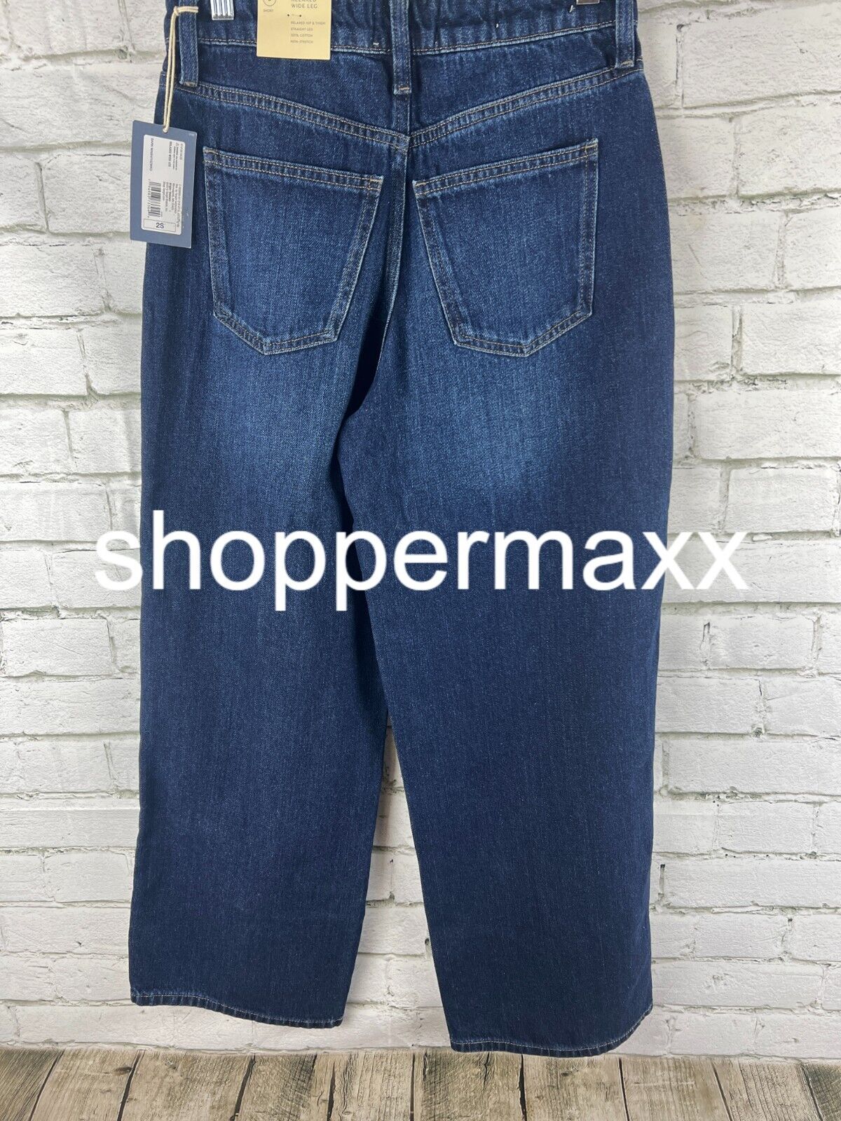 WOMEN'S HIGH-RISE WIDE LEG JEANS - UNIVERSAL THREAD, DARK WASH, 2 SHORT