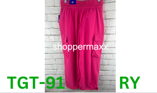 Women's Cinch Hem Woven Cargo Pants - JoyLab, PINK , M