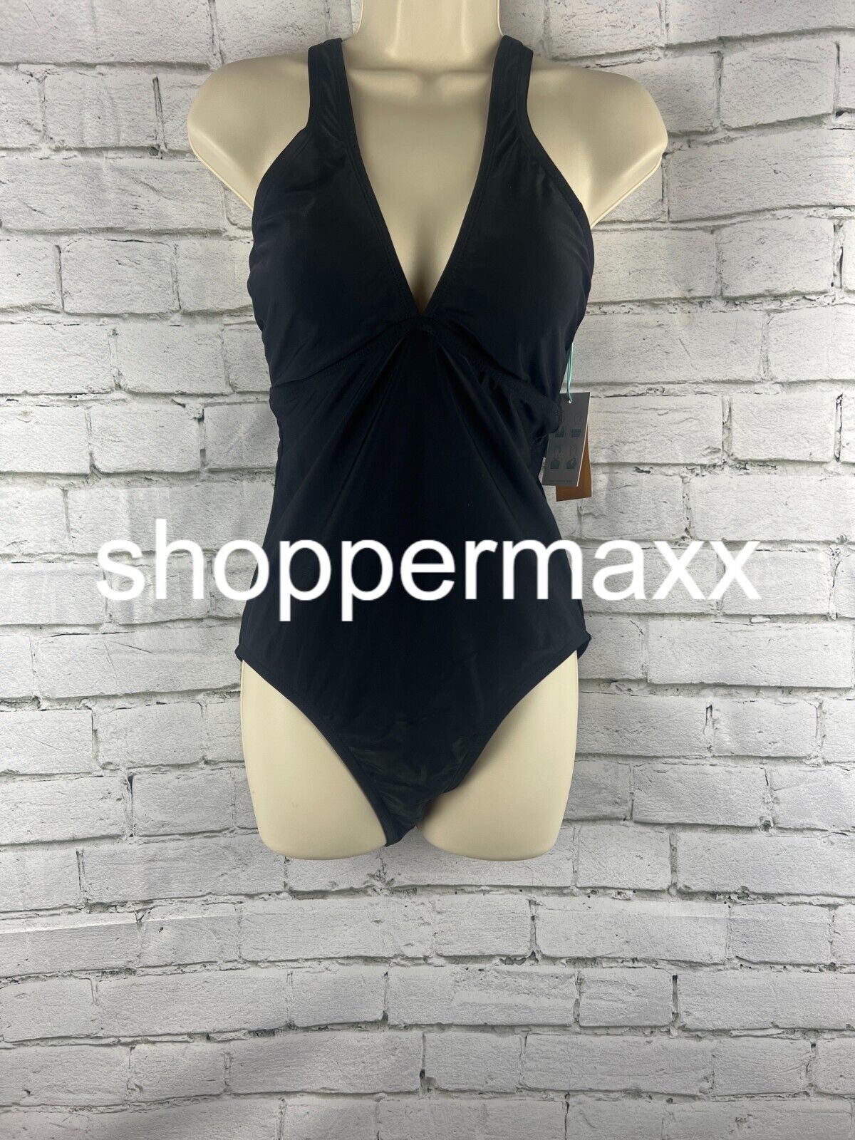 Women's Keyhole Cross Neck Medium Coverage One Piece Swimsuit - Kona Sol,Black,M