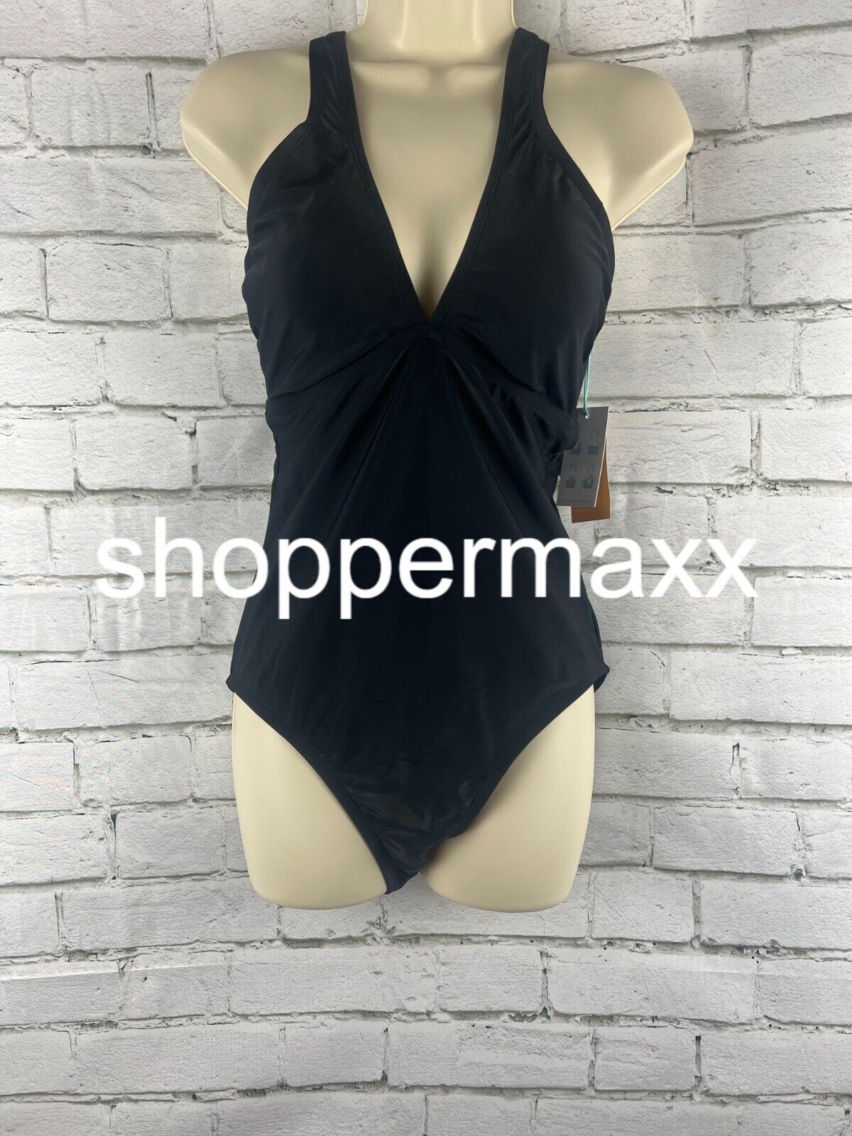 Women's Keyhole Cross Neck Medium Coverage One Piece Swimsuit - Kona Sol,Black,M