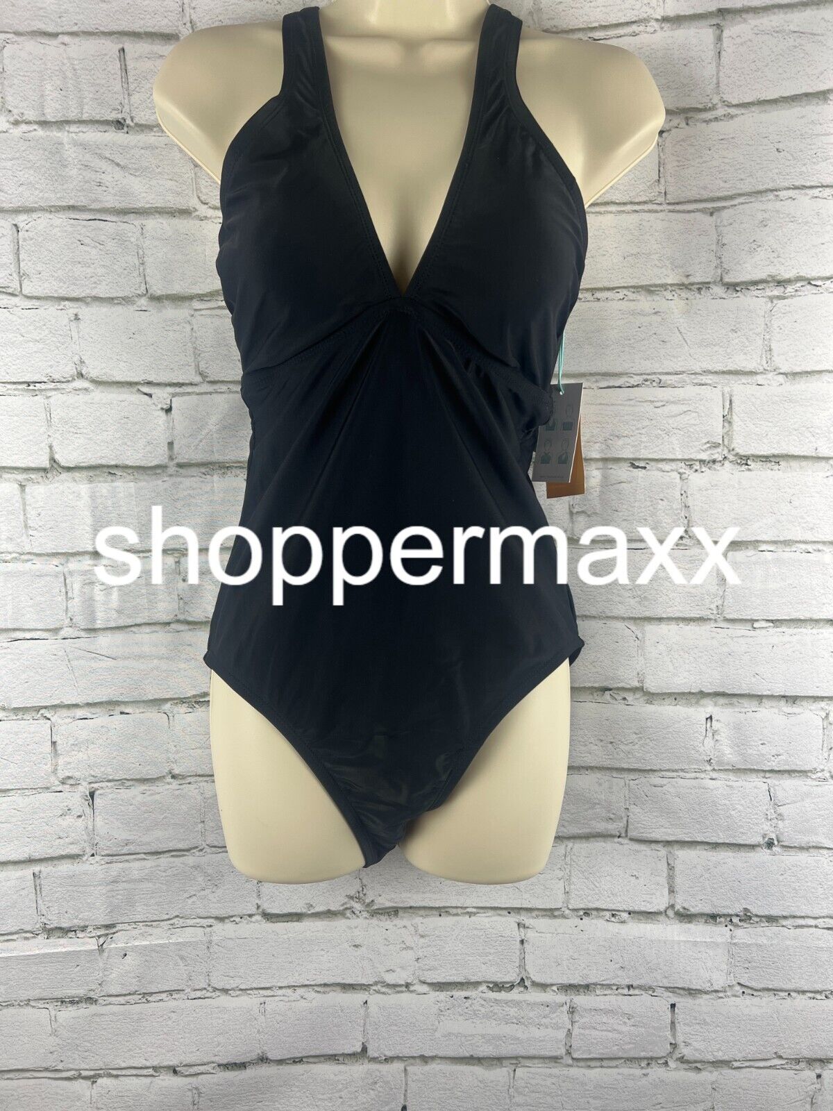 Women's Keyhole Cross Neck Medium Coverage One Piece Swimsuit - Kona Sol,Black,M