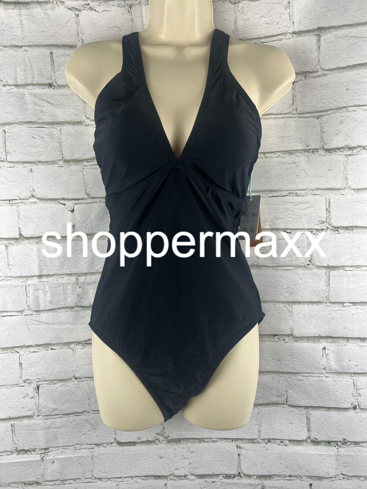 Women's Keyhole Cross Neck Medium Coverage One Piece Swimsuit - Kona Sol,Black,M