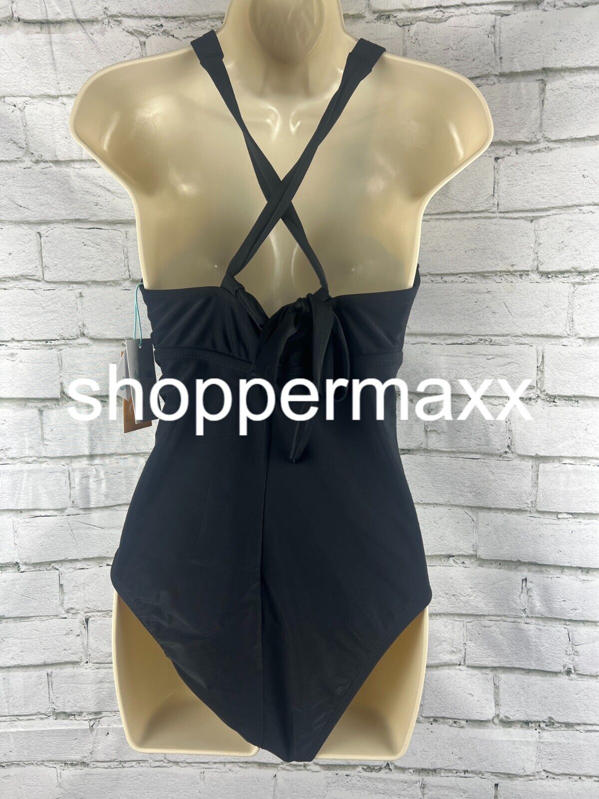 Women's Keyhole Cross Neck Medium Coverage One Piece Swimsuit - Kona Sol,Black,M