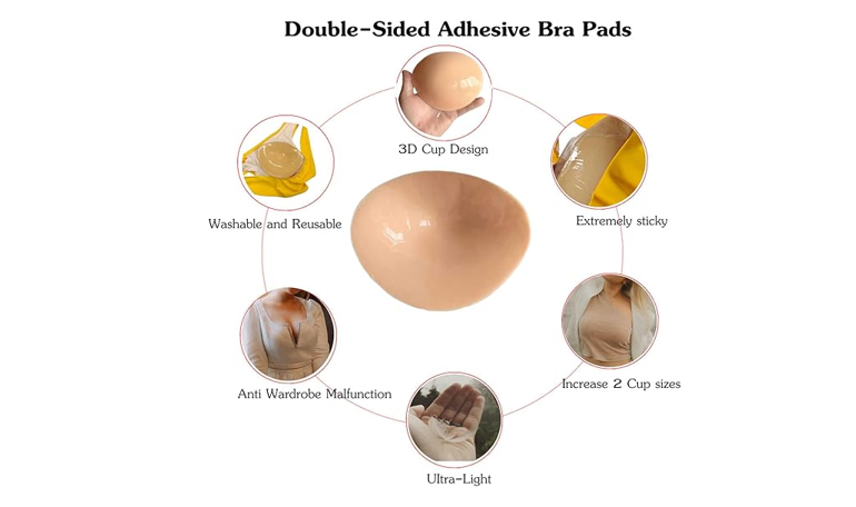 DHCare Double Sided Sticky Bra Pads Breathable Adhesive Bra Push Up Sticky, YS