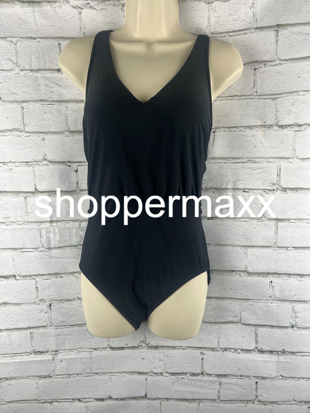 Women's UPF 50 Waist Tie One Piece Swimsuit - Aqua Green, Black, M