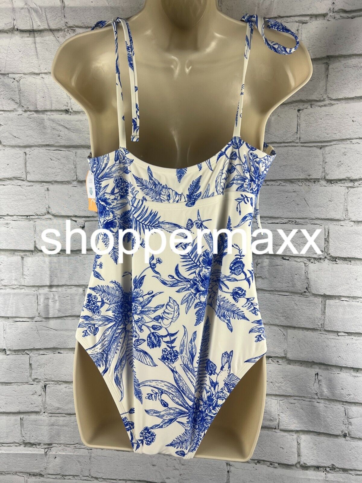 Women's Shoulder Tie Medium Coverage One Piece Swimsuit - Kona Sol - Blue - M