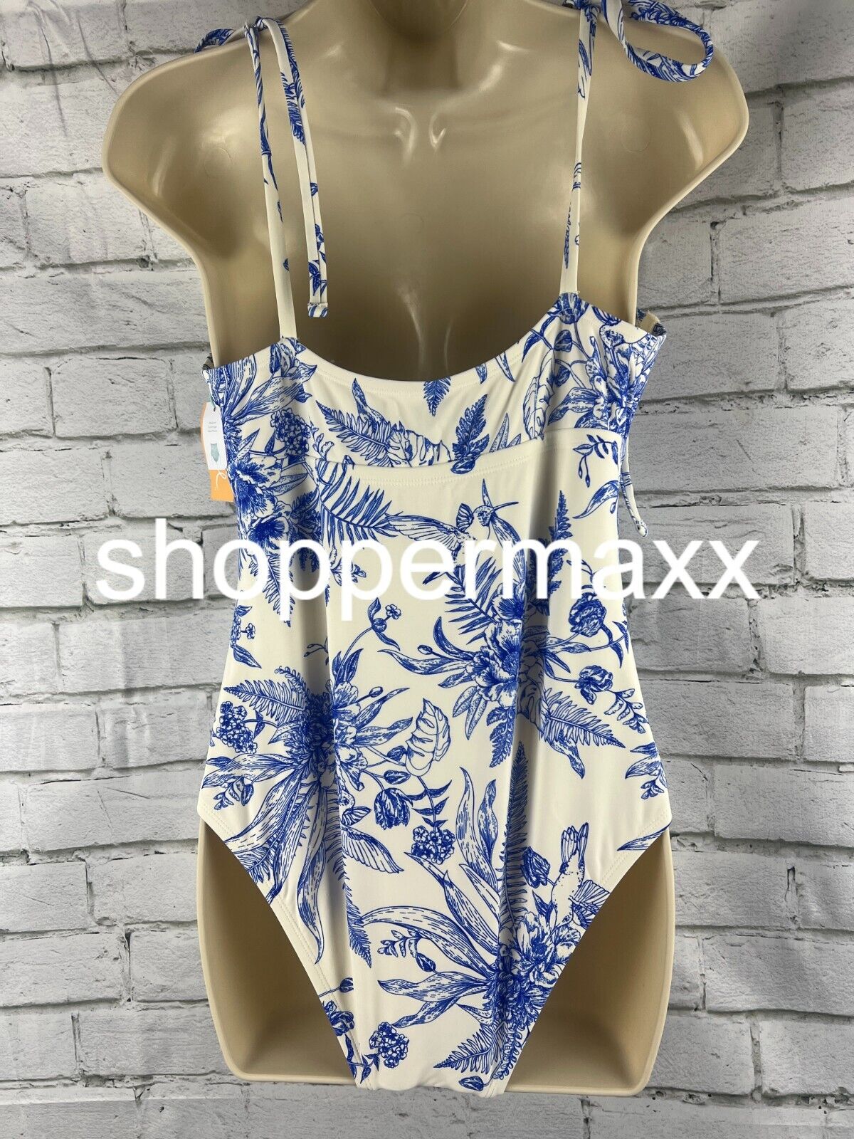 Women's Shoulder Tie Medium Coverage One Piece Swimsuit - Kona Sol - Blue - M