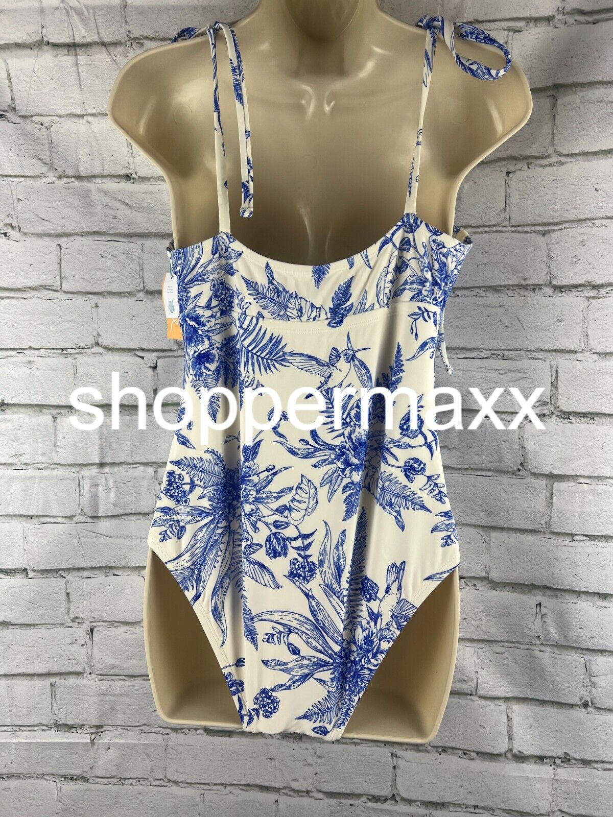 Women's Shoulder Tie Medium Coverage One Piece Swimsuit - Kona Sol - Blue - M
