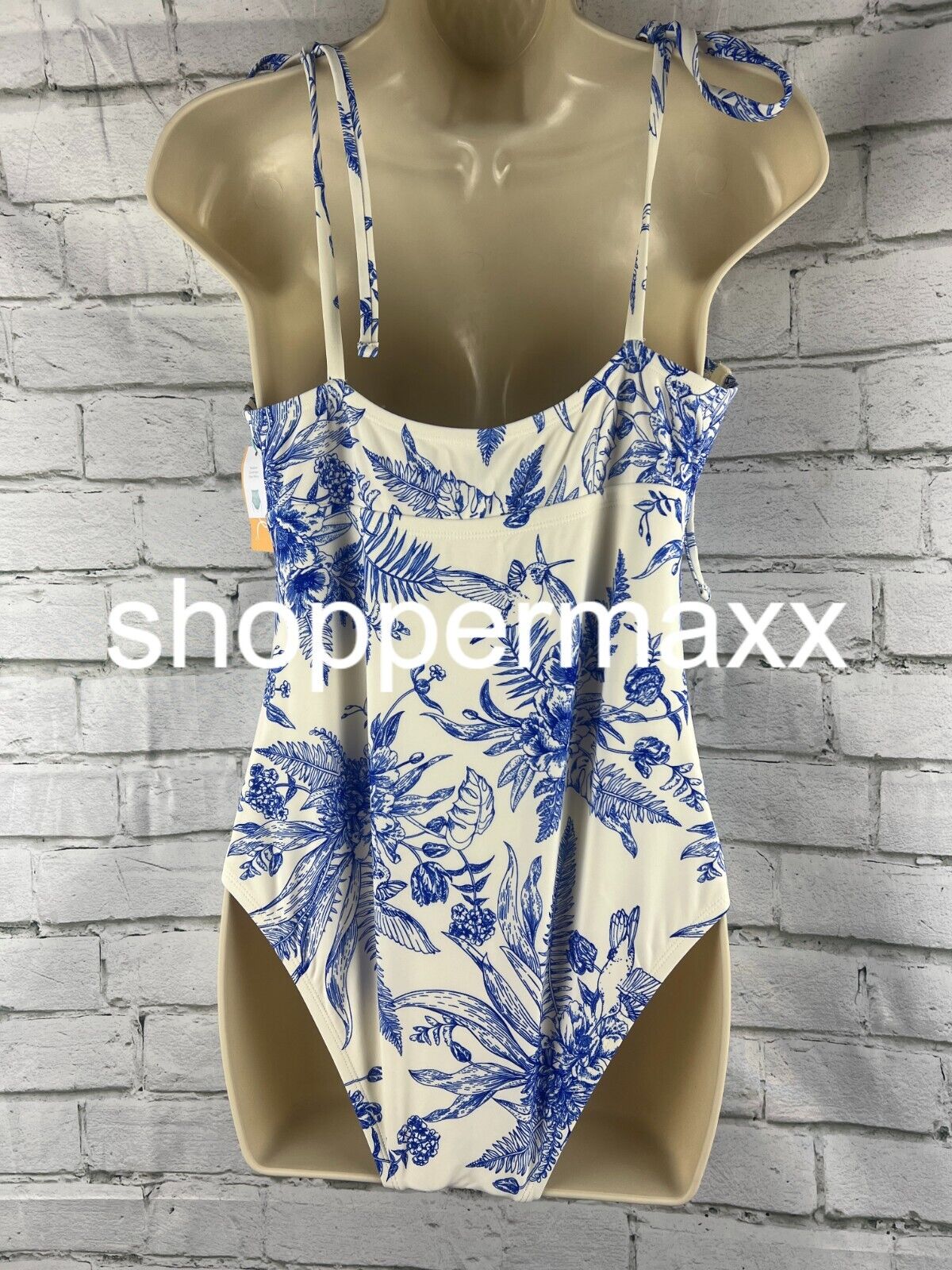 Women's Shoulder Tie Medium Coverage One Piece Swimsuit - Kona Sol - Blue - M