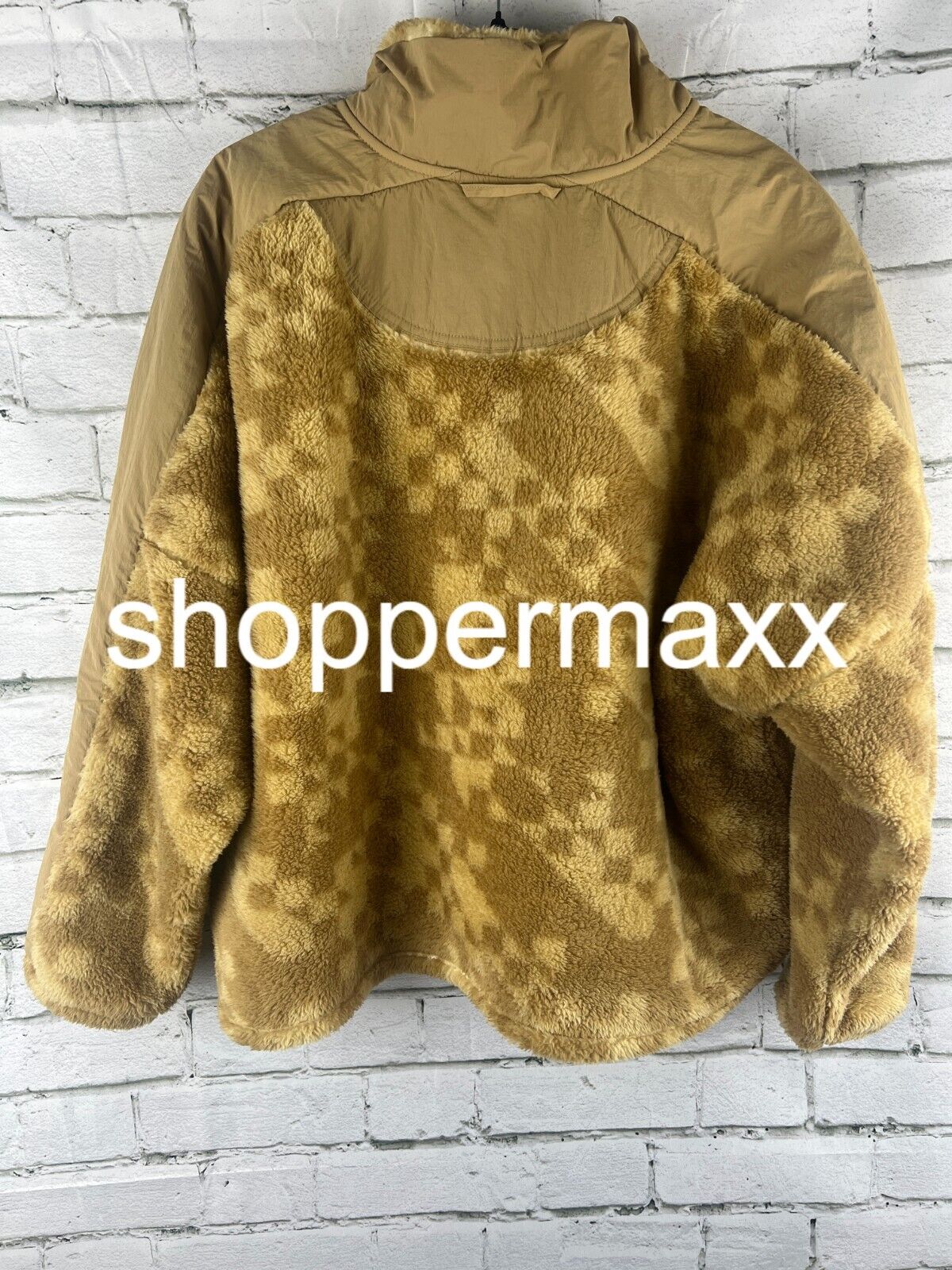 Women's Printed High Pile Fleece Jacket - JoyLab, Beige, xl