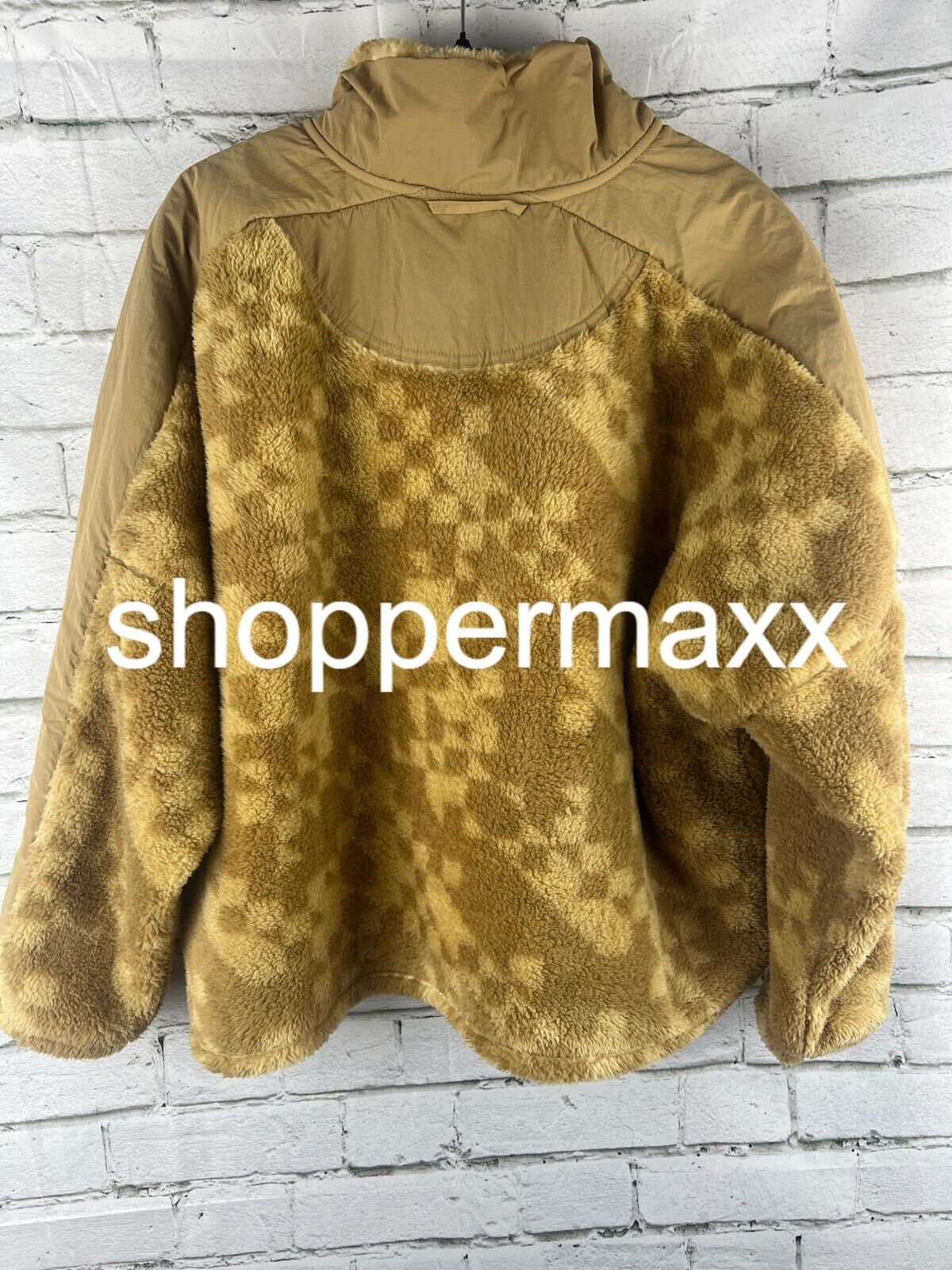 Women's Printed High Pile Fleece Jacket - JoyLab, Beige, xl
