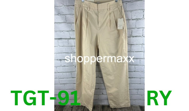 Women's High-Rise Pleat Front Straight Chino Pants - A New Day, Cream, 6