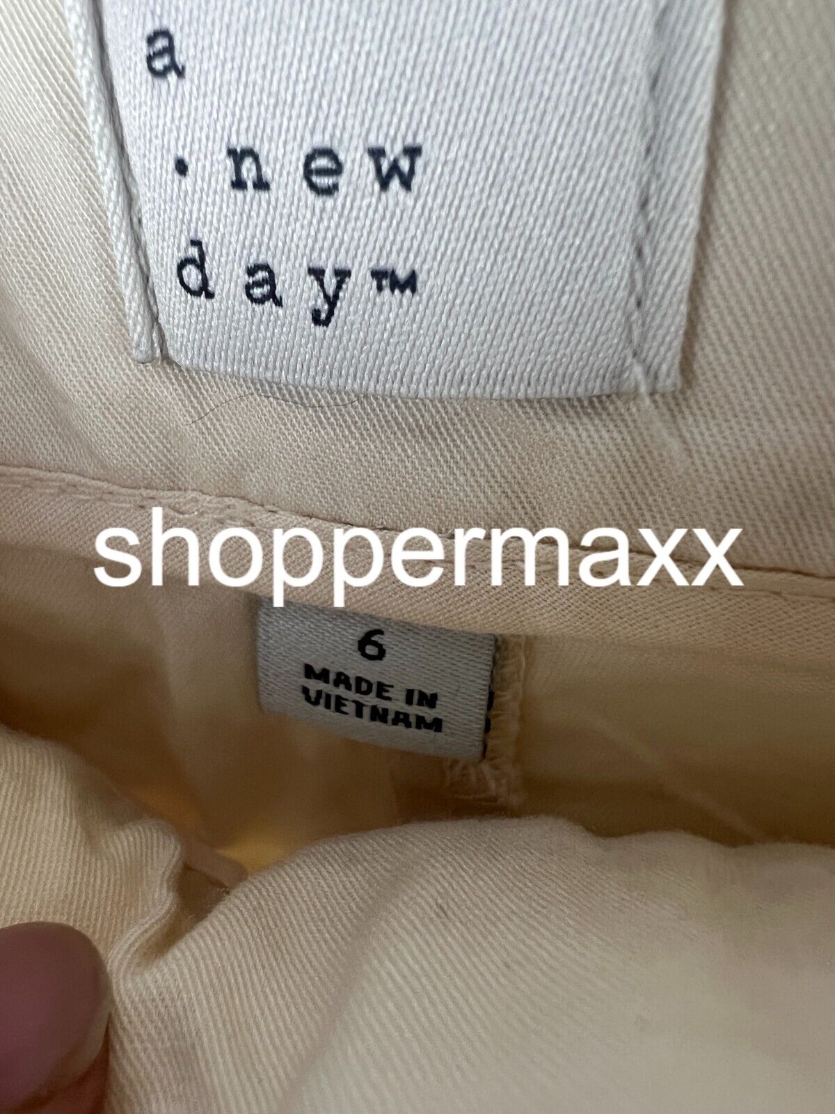 Women's High-Rise Pleat Front Straight Chino Pants - A New Day, Cream, 6