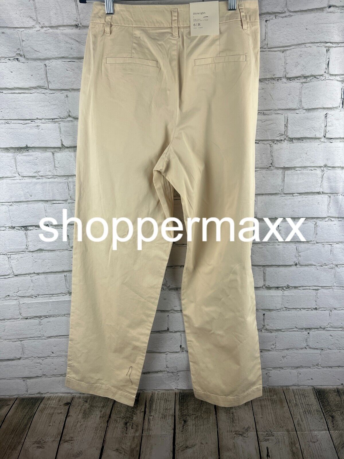 Women's High-Rise Pleat Front Straight Chino Pants - A New Day, Cream, 6