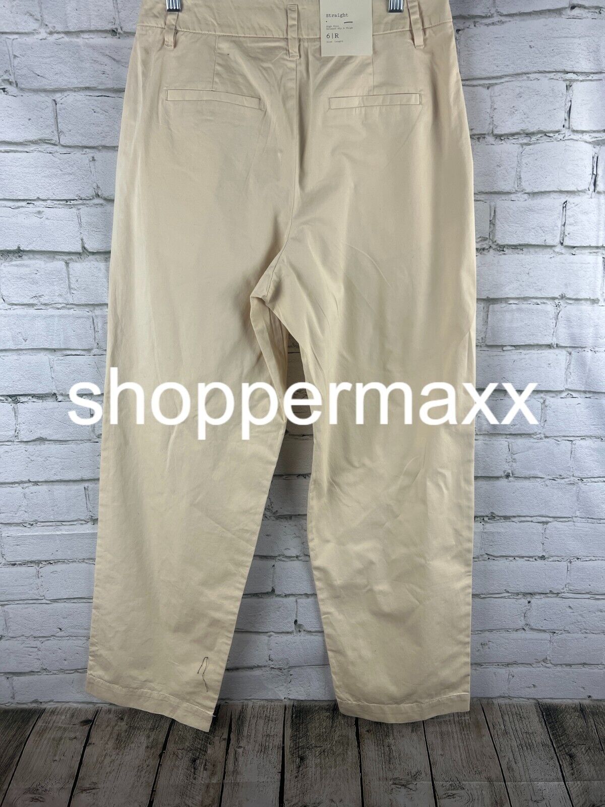 Women's High-Rise Pleat Front Straight Chino Pants - A New Day, Cream, 6