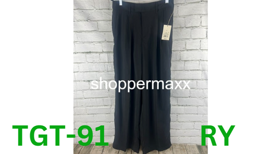 Women's High-Rise Wide Leg Fluid Pants - A New Day, BLACK, 8