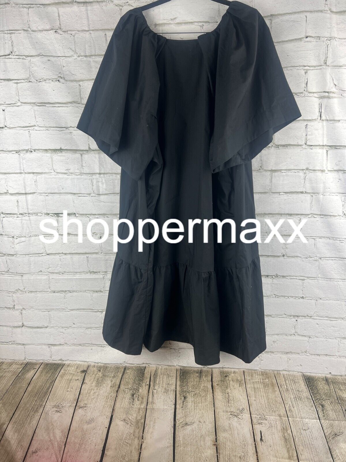 Women's Flutter Short Sleeve Mini Shift Dress - A New Day, Black, 2X