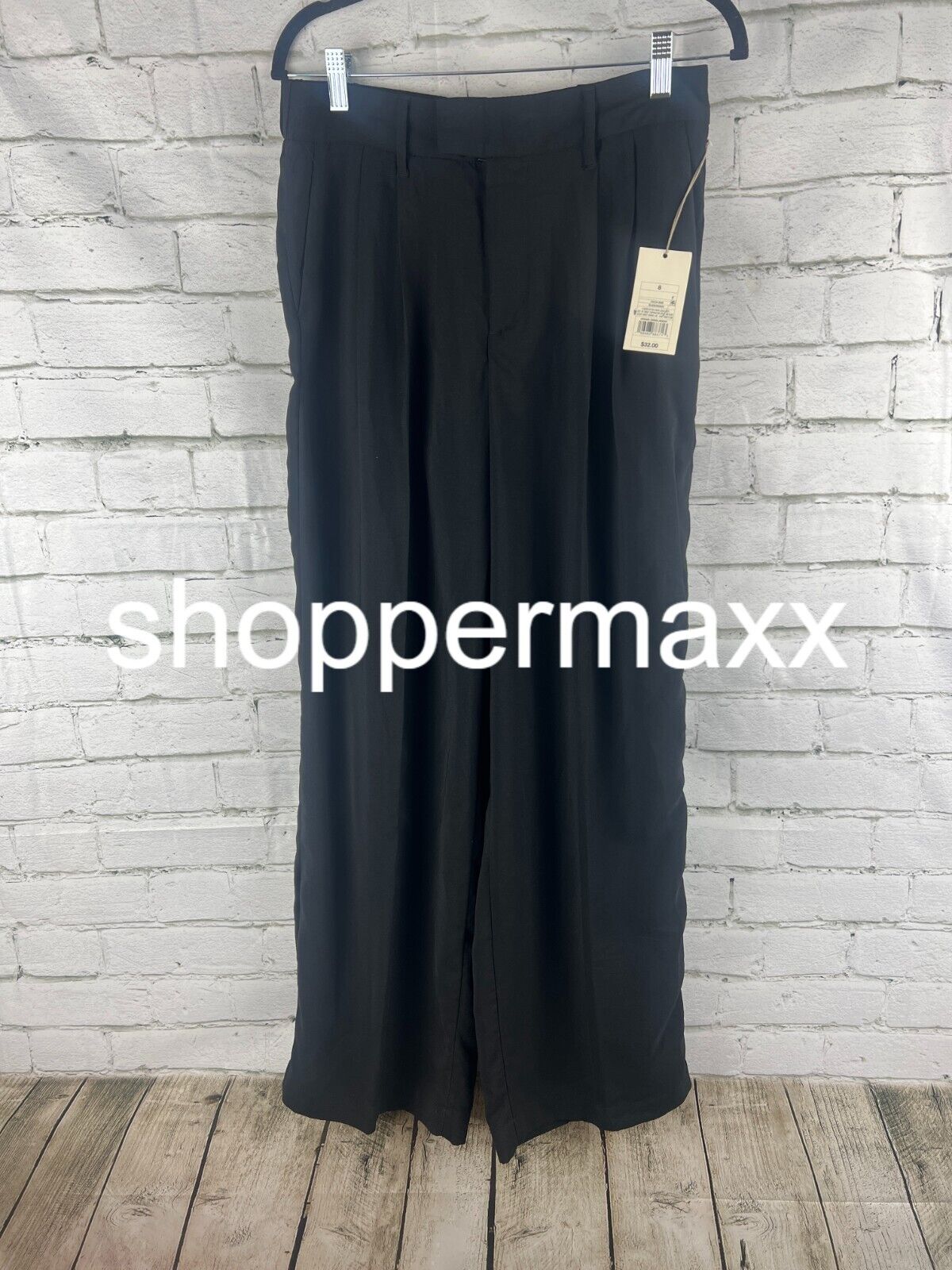 Women's High-Rise Wide Leg Fluid Pants - A New Day, BLACK, 8