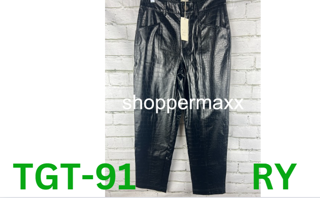 Women's High-Rise Faux Croc Pants - A New Day, Black, 4