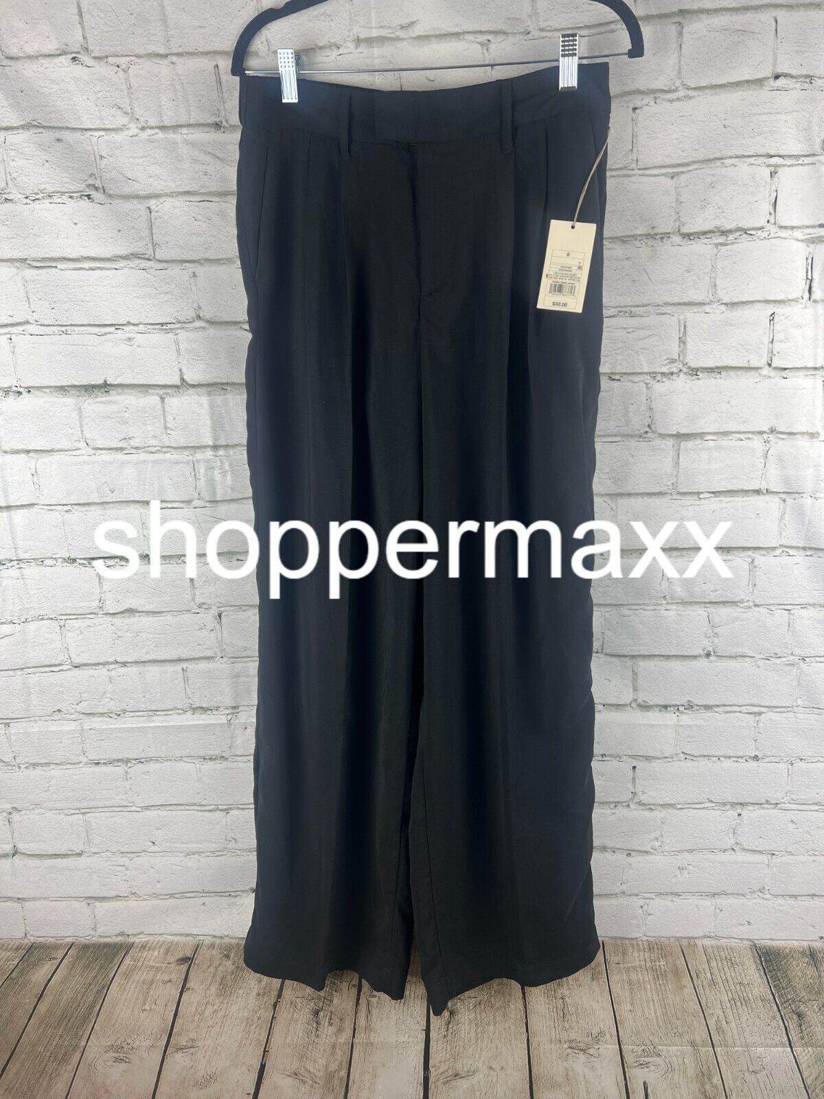 Women's High-Rise Wide Leg Fluid Pants - A New Day, BLACK, 8