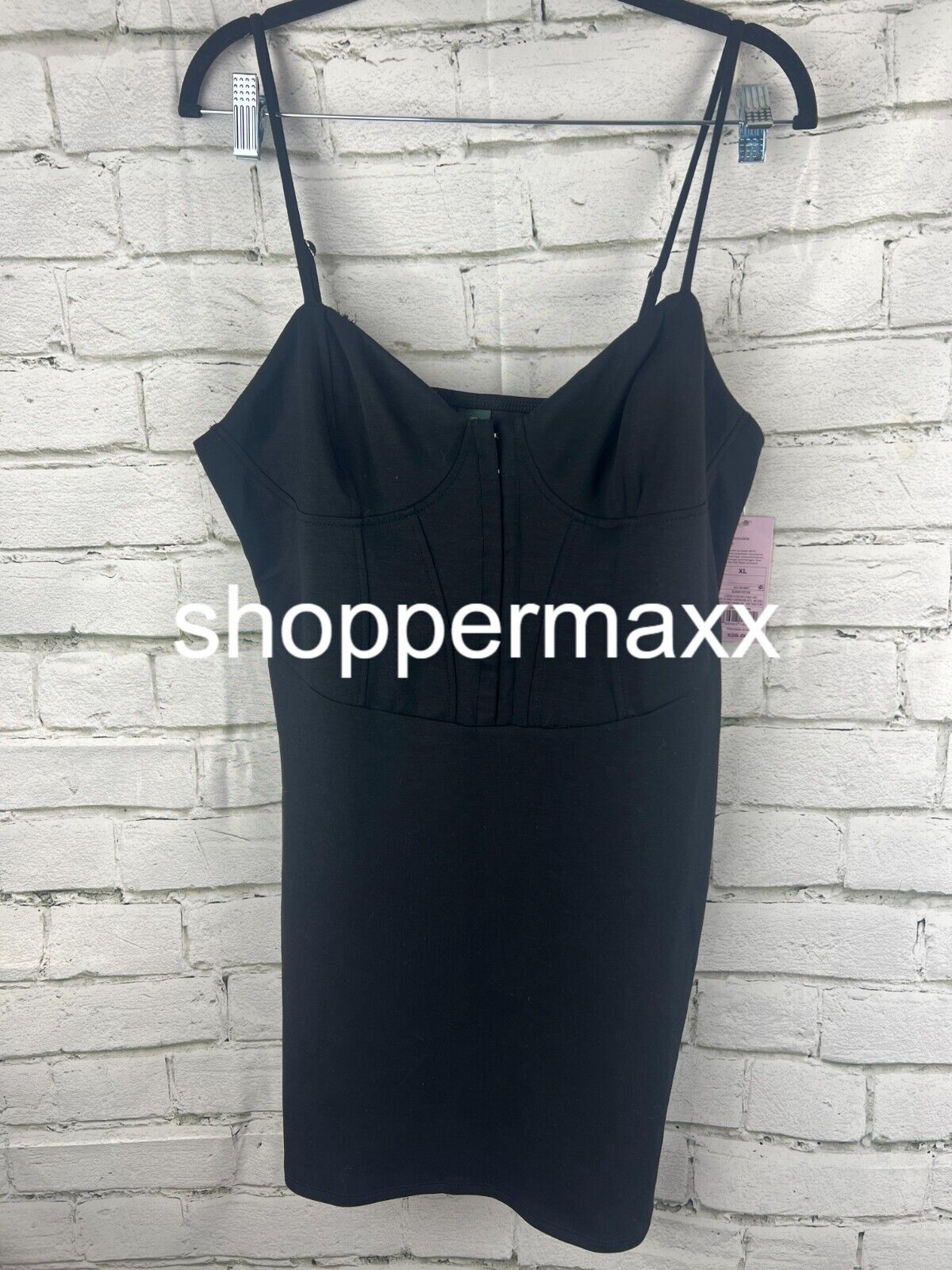 Women's Sleeveless Corset Mini Knit Bodycon Dress - Wild Fable, Black, X-Large