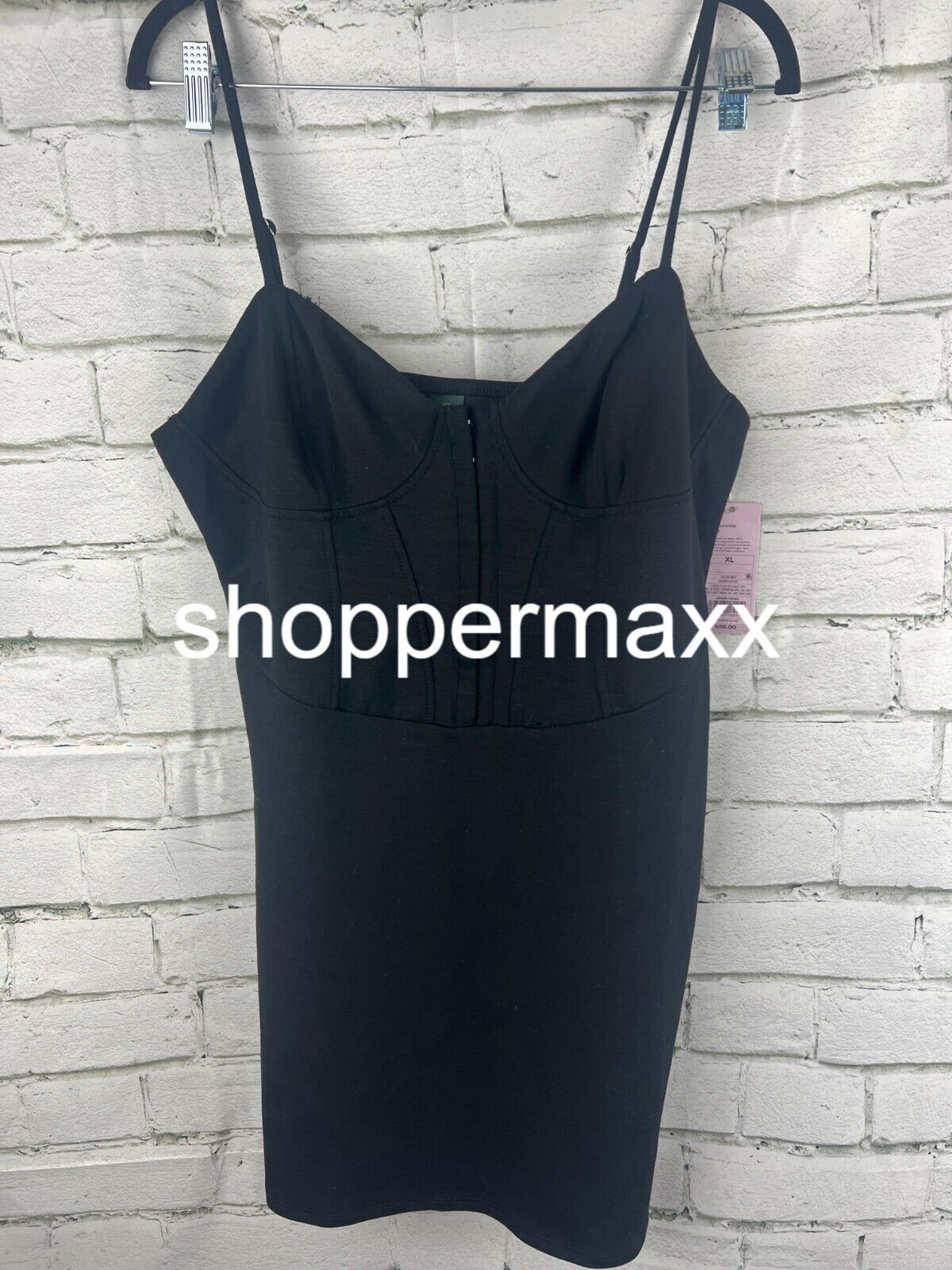Women's Sleeveless Corset Mini Knit Bodycon Dress - Wild Fable, Black, X-Large