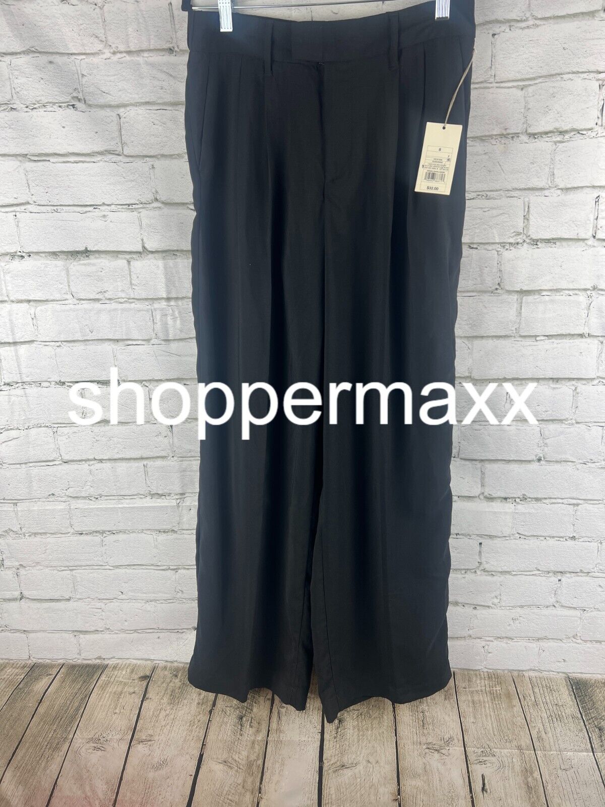 Women's High-Rise Wide Leg Fluid Pants - A New Day, BLACK, 8
