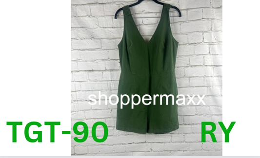 United By Blue Women's Organic V-Neck Romper - Hunter Green, M