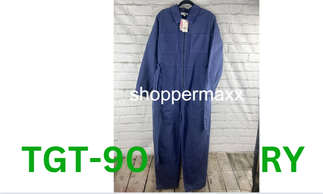 Women's Ascot + Hart Graphic Utility Zipper Jumpsuit - Blue, L