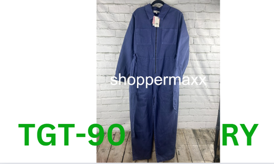 Women's Ascot + Hart Graphic Utility Zipper Jumpsuit - Blue, L