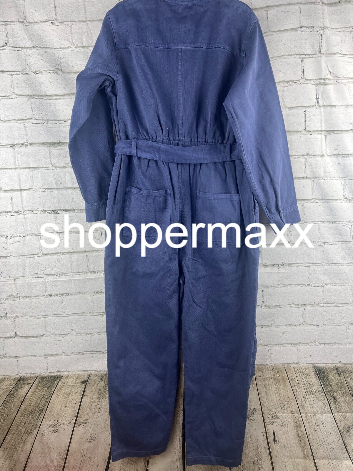 Women's Ascot + Hart Graphic Utility Zipper Jumpsuit - Blue, L