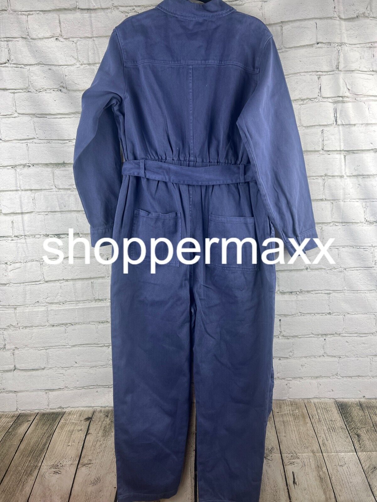 Women's Ascot + Hart Graphic Utility Zipper Jumpsuit - Blue, L