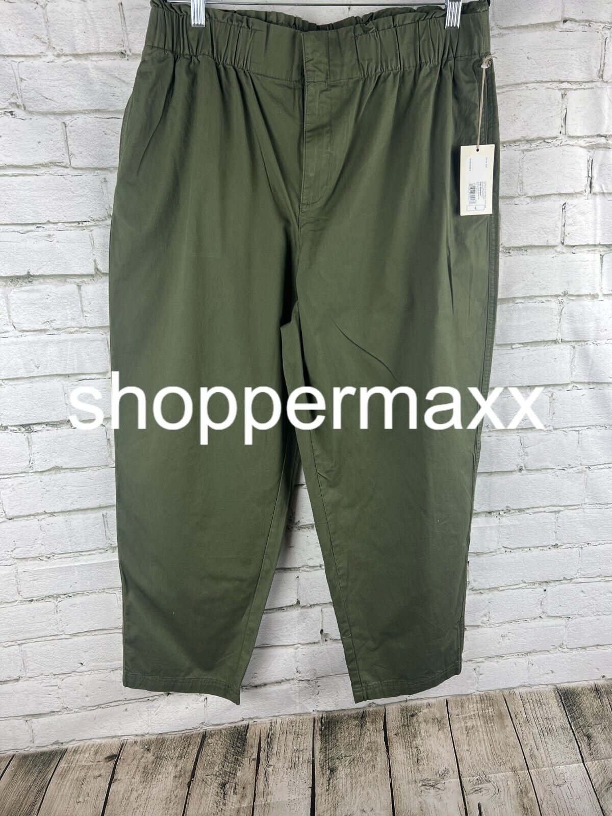 Women's High-Rise Tapered Ankle Chino Pants - A New Day, Olive, l