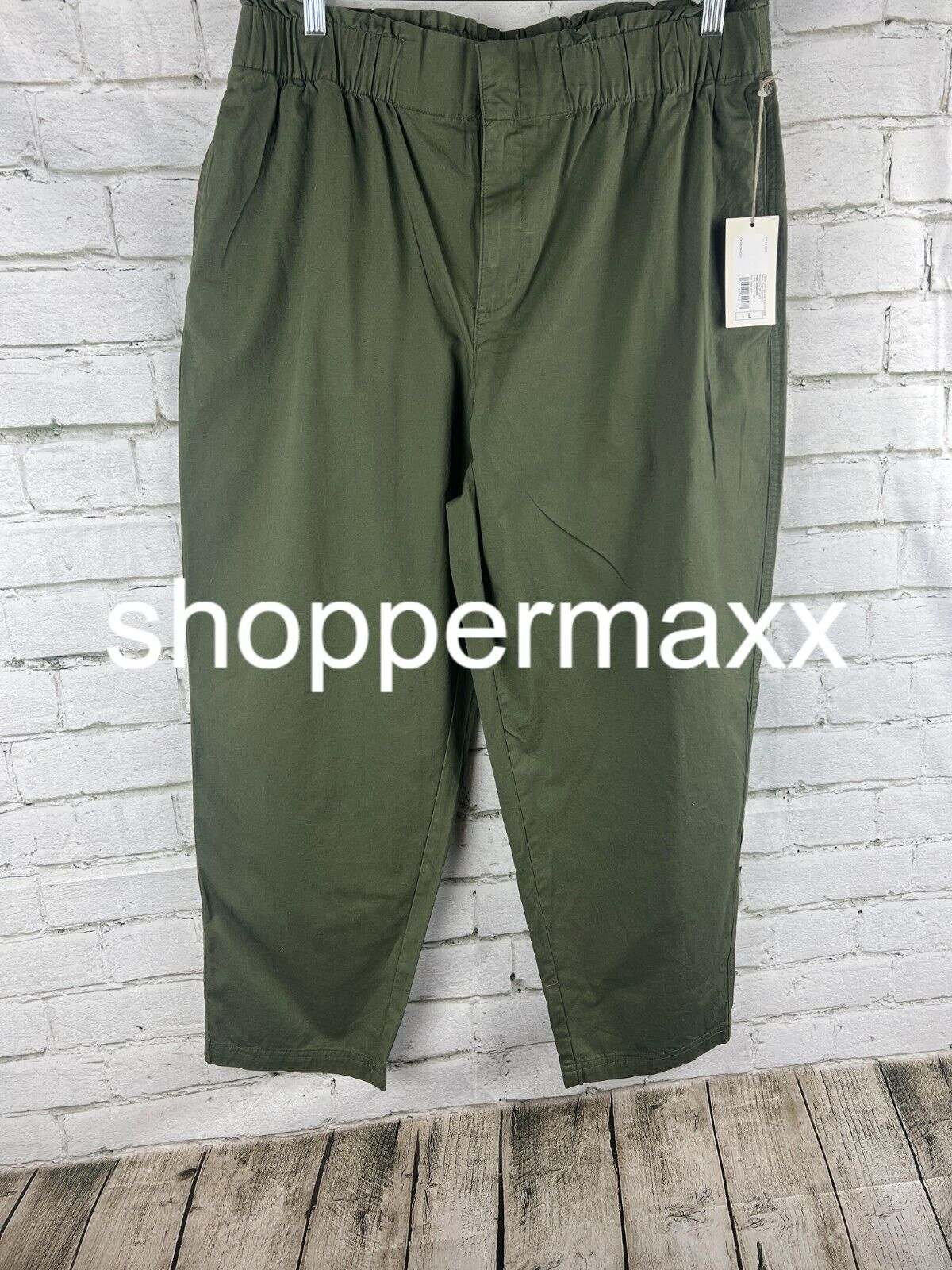 Women's High-Rise Tapered Ankle Chino Pants - A New Day, Olive, l