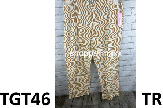 Women's Wave Print Cut Out Waist Straight Leg Jeans - Future Collective, Size 20