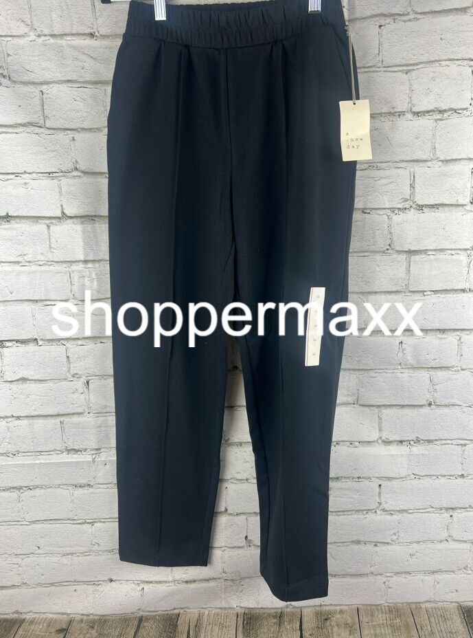 Women's High-Rise Regular Fit Tapered Ankle Knit Pants - A New Day, XS