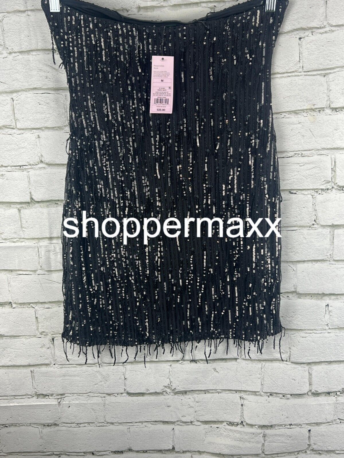 Women's Tube Sequin Fringe Mini Bodycon Dress - Wild Fable, Dark Gray, Medium
