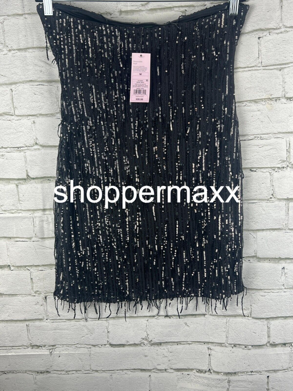Women's Tube Sequin Fringe Mini Bodycon Dress - Wild Fable, Dark Gray, Medium