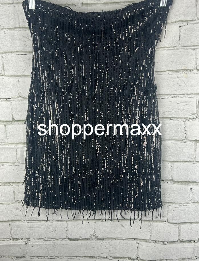 Women's Tube Sequin Fringe Mini Bodycon Dress - Wild Fable, Dark Gray, Medium