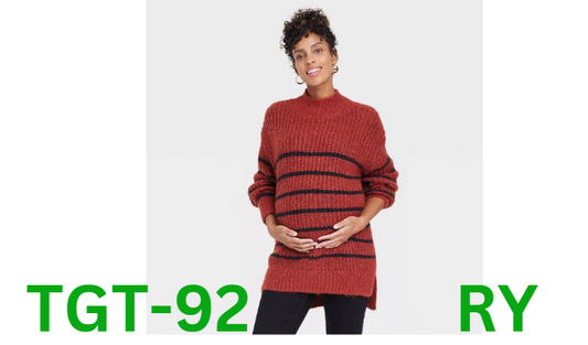 Cozy High Neck Maternity Sweater - Isabel Maternity by Ingrid & Isabel, Orange,M